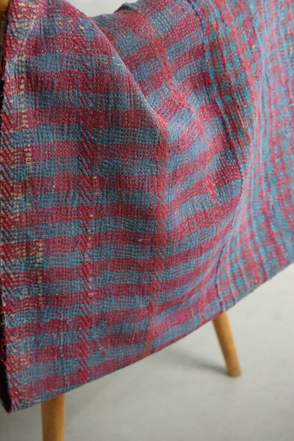 Vintage kantha / V06 Check  マルチカバー - 画像 (6)