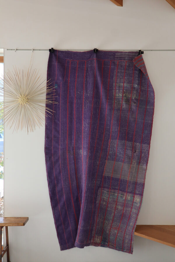 Vintage kantha / V06 Check  マルチカバー - 画像 (5)